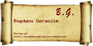 Bogdanu Geraszim névjegykártya